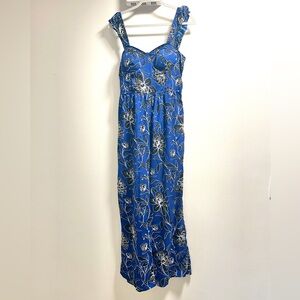 Land Of The Free Chic Blue Floral Maxi Dress